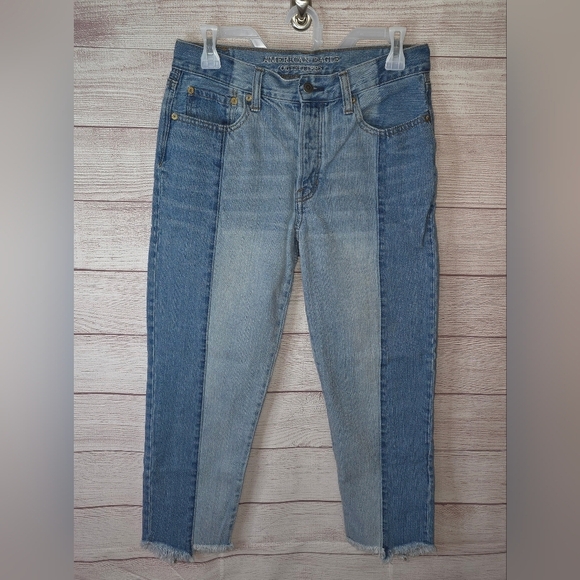 American Eagle Outfitters Denim - American Eagle Two-Tone Blue Vintage Hi-Rise Jeans Size 8 Regular